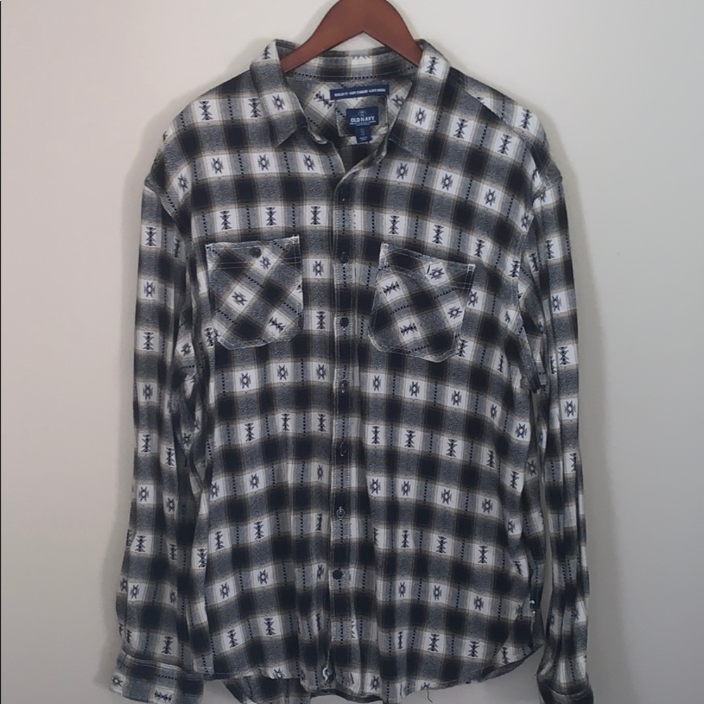 Tribal Plaid Long Sleeve Old Navy Shirt 2X